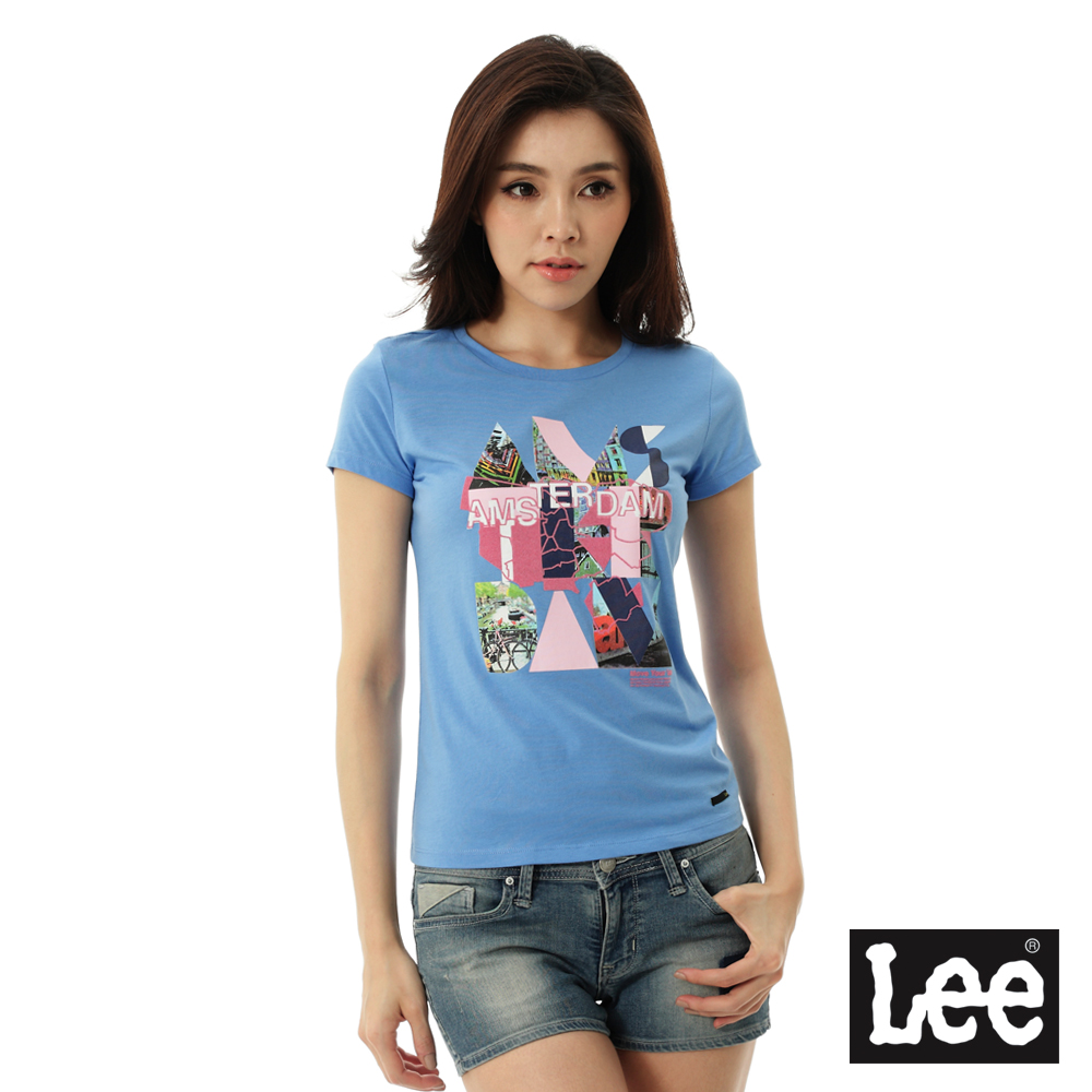 Lee 城市短袖T恤-女-藍