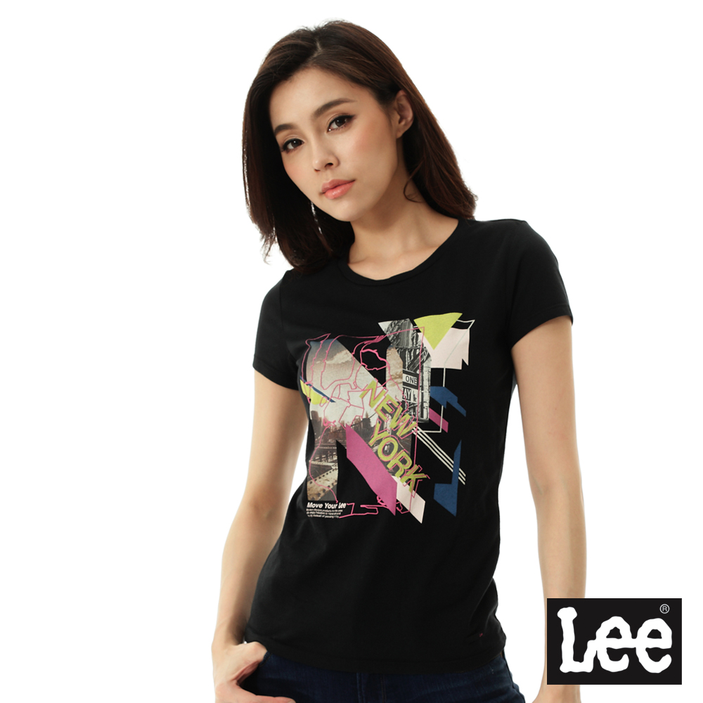Lee 城市短袖T恤-女-黑