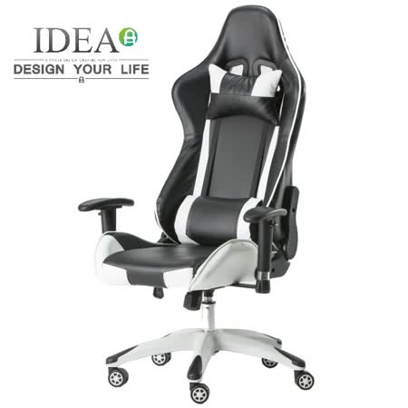 IDEA-舒馬克3D立體包覆舒適電競賽車椅-白色