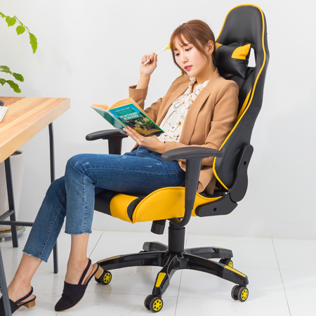 IDEA-舒馬克3D立體包覆舒適電競賽車椅-藍色