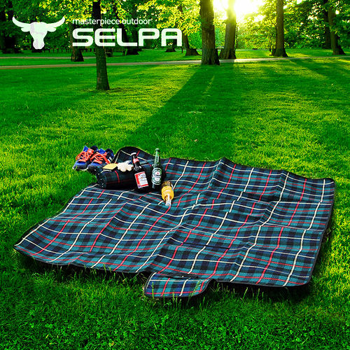 【韓國SELPA】戶外防水處理絨毛野餐墊/寶寶爬行墊/地墊/地布/大型(二入組)