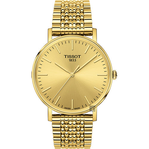 TISSOT 天梭 Everytime 經典雋永手錶-金/38mm T1094103302100