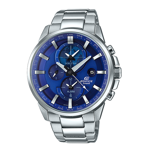 CASIO 卡西歐 EDIFICE 世界地圖風格 三眼計時 不鏽鋼 石英男錶 ETD-310D-2A
