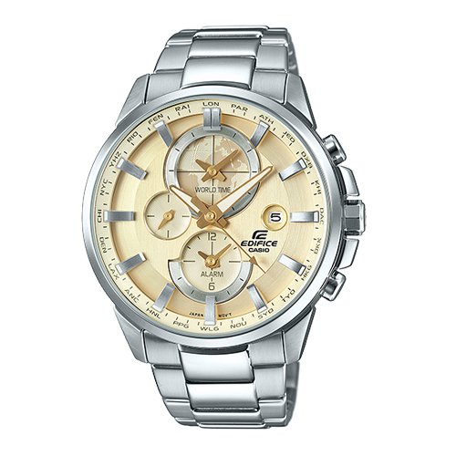 CASIO 卡西歐 EDIFICE 世界地圖風格 三眼計時 不鏽鋼 石英男錶 ETD-310D-9A
