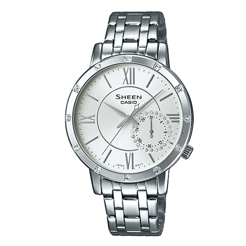 CASIO 卡西歐 SHEEN 知性名媛 施華洛世奇晶鑽 完美女錶 SHE-3046DP-7A