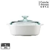 【美國康寧 Corningware】1L方型陶瓷康寧鍋-純白