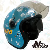 【Nikko N-502#4】泡泡鏡復古安全帽│內置遮陽鏡片│快拆式鏡片│全可拆內襯│飛豹