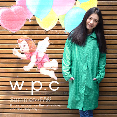 【w.p.c】率性修身款。時尚雨衣/風衣(R1039)_湖綠