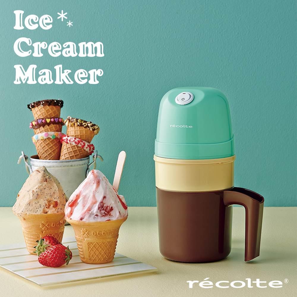 recolte 日本麗克特｜Ice Cream 迷你冰淇淋機-珊瑚綠RIM(G)