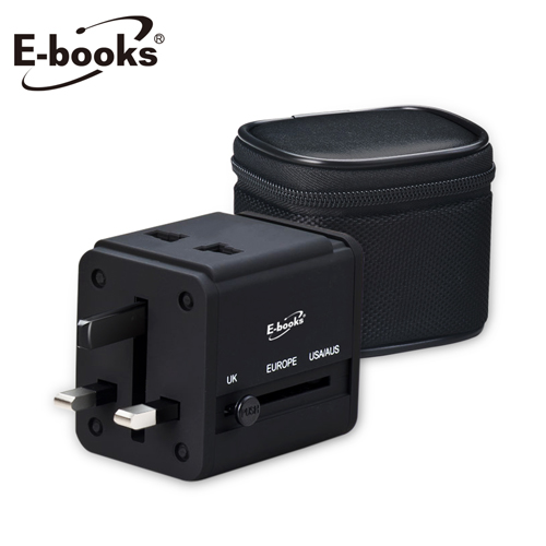 E-books B27 雙孔USB充電器轉接頭-附收納包