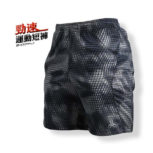 (男) HODARLA 勁速運動短褲-慢跑 路跑 台灣製 灰黑