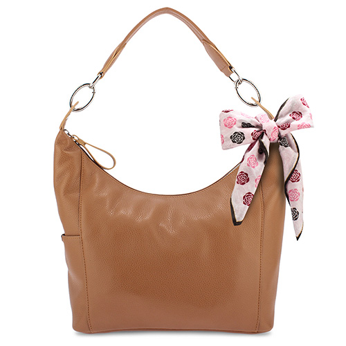 Longchamp Le Foulonne 荔枝紋牛皮手提肩背包-駝色
