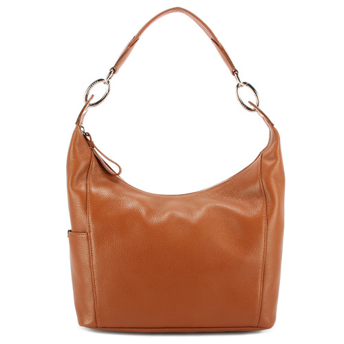 Longchamp Le Foulonne 荔枝紋牛皮手提肩背包-棕色