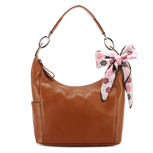 Longchamp Le Foulonne 荔枝紋牛皮手提肩背包-棕色