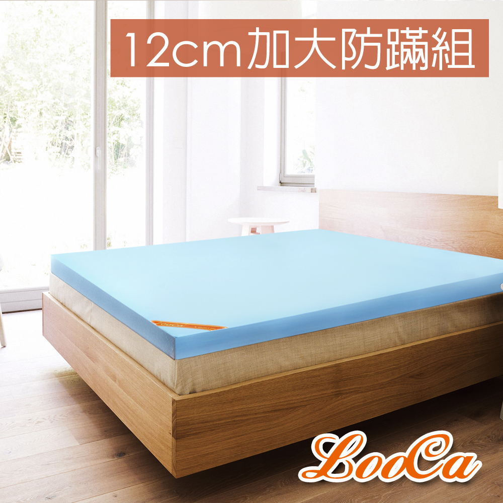 LooCa抗菌防蹣12cm彈力記憶床四件組-加大