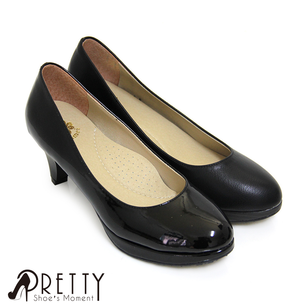 【Pretty】百搭OL必備款簡約素面高跟鞋