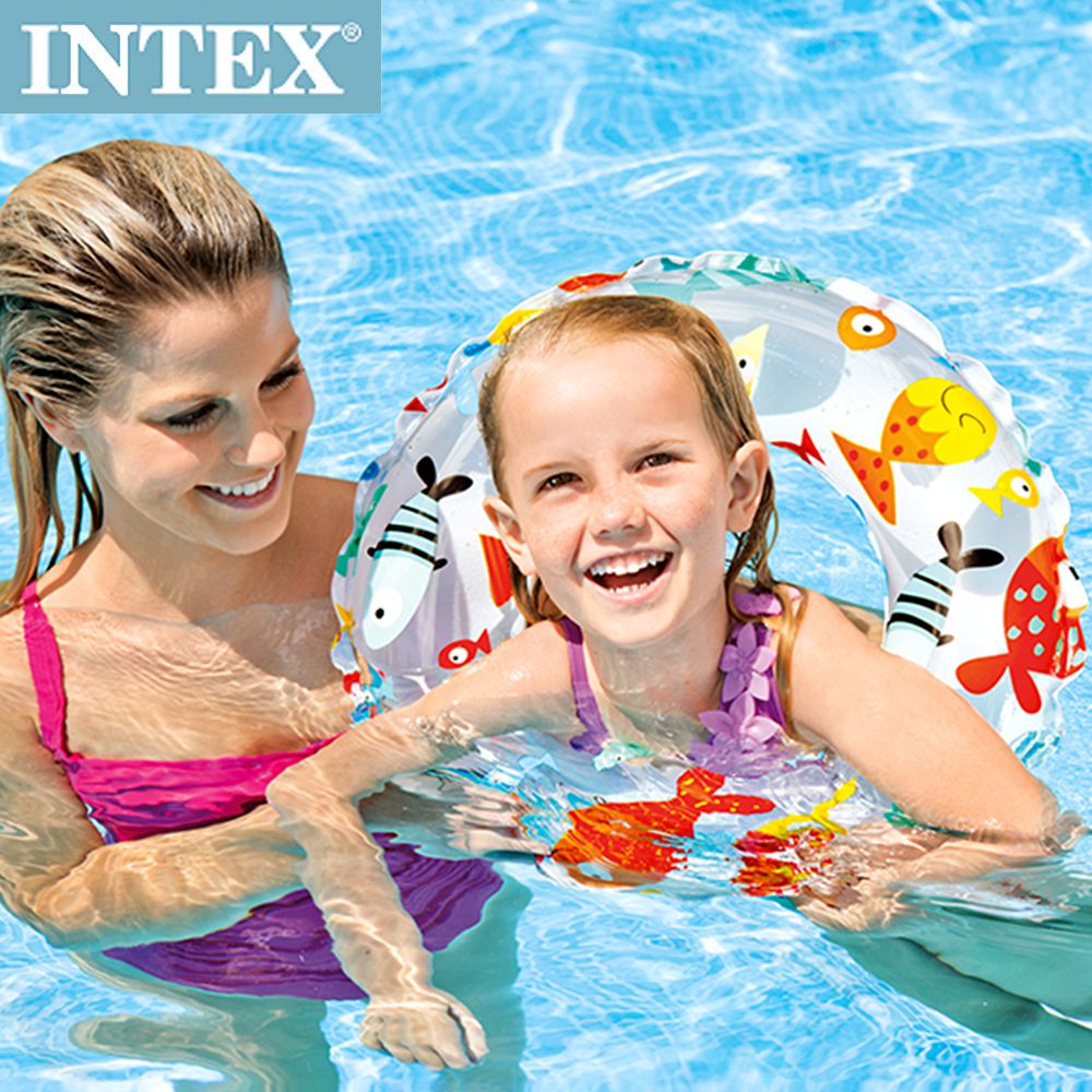【INTEX】海底世界游泳圈直徑51cm(圖案隨機) 適用：3~6歲(59230)