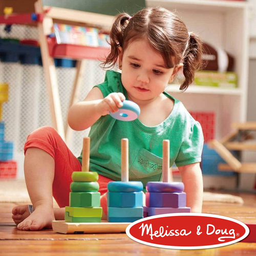 美國瑪莉莎 Melissa & Doug 益智遊戲 - 彩虹幾何疊疊樂