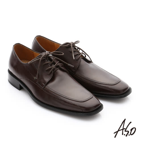 A.S.O 進口小牛皮綁帶皮底紳士皮鞋
