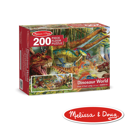 美國瑪莉莎 Melissa & Doug 大型地板拼圖 - 恐龍世界 200 片