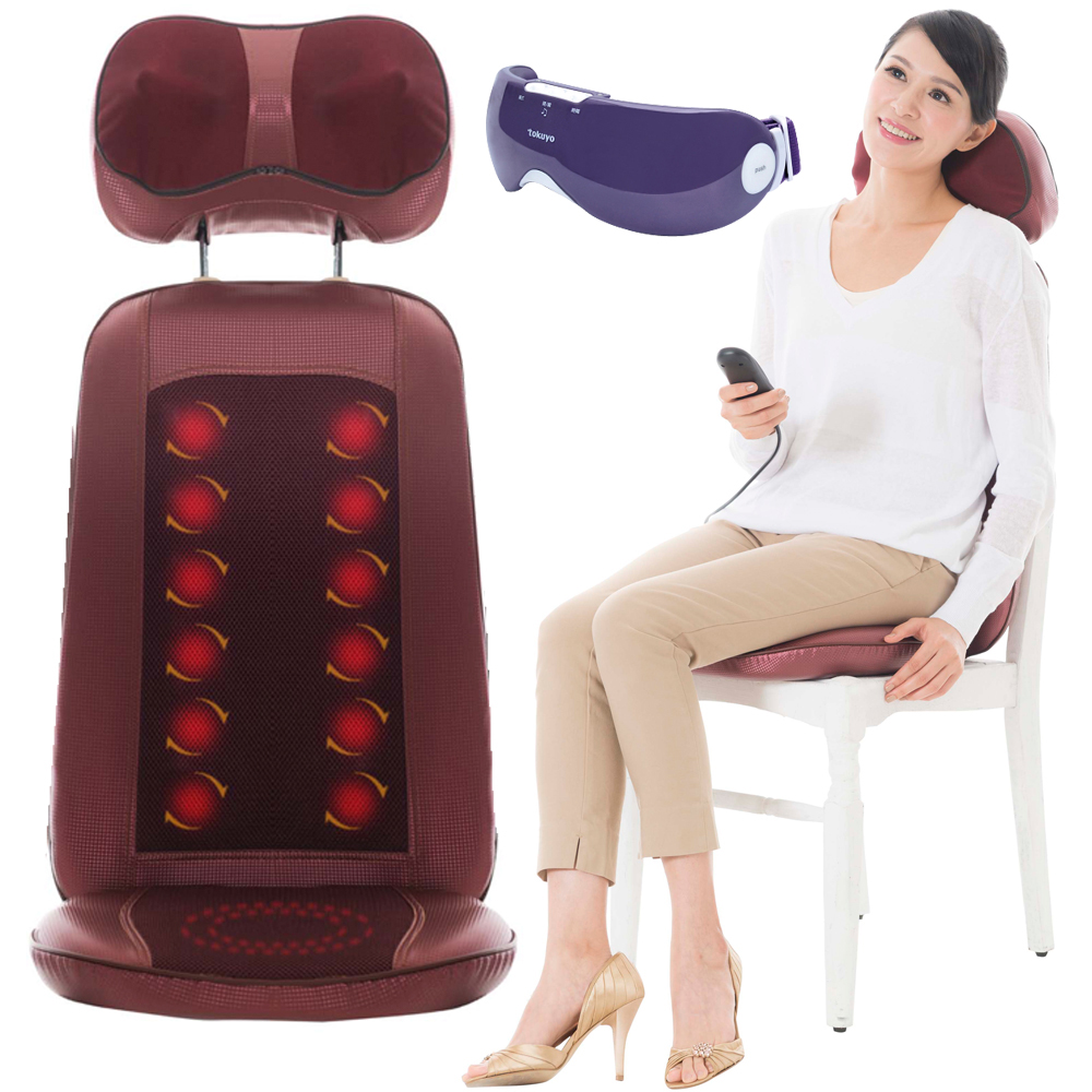 tokuyo 泰式開背揉捏按摩墊+眼部按摩器 (TH-551R+TS-171AA)