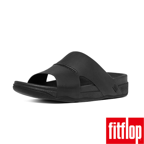 FitFlop™_(男款)BANDO™ LEATHER SLIDE-黑色