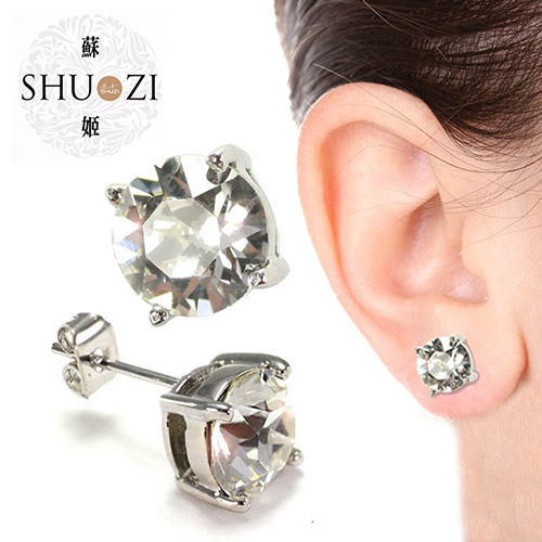 SHUZI™ 水晶耳環 (8mm) - 美國製造  ES-W07