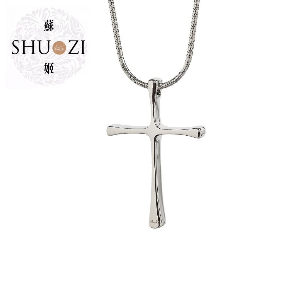 SHUZI™ 十字白鋼墜鍊 - 美國製造  NC-S01