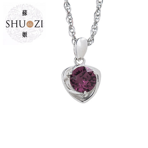 SHUZI™ 紫水晶純銀墜鍊 - 美國製造  PS-W02