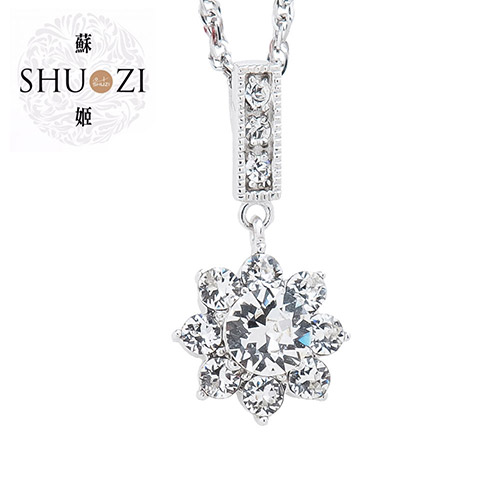 SHUZI™ 八葉花水晶純銀墜鍊 - 美國製造  PS-W03