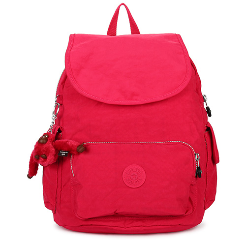 Kipling 經典Basic尼龍CityPack後背包(艷粉紅)