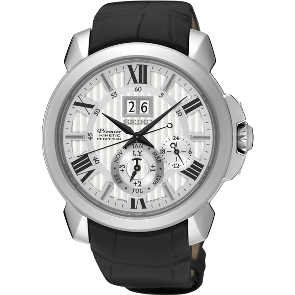 SEIKO 精工Premier 人動電能萬年曆 (銀X黑/43mm) SNP143J1/7D56-0AE0P