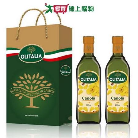 Olitalia奧利塔 頂級芥花油禮盒組 750mlx2瓶