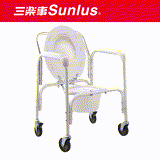 【Sunlus】三樂事移動式便坐椅(附輪子)