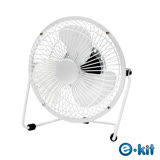 逸奇 e-kit ★USB風扇/金屬6吋大風扇復古造型/三葉扇/兒童風扇/安全風扇/小風扇/(UF-2037_BU)
