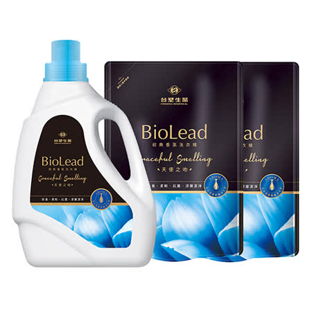 《台塑生醫》BioLead經典香氛洗衣精-天使之吻(1瓶+2包)