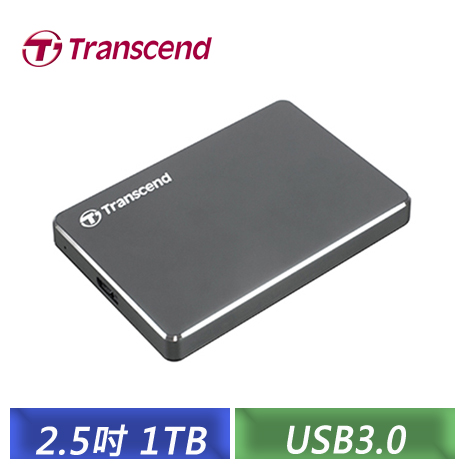 創見 StoreJet 1TB 25C3 USB3.0 2.5吋行動硬碟 (TS1TSJ25C3N)-【送HDD硬殼保護套】