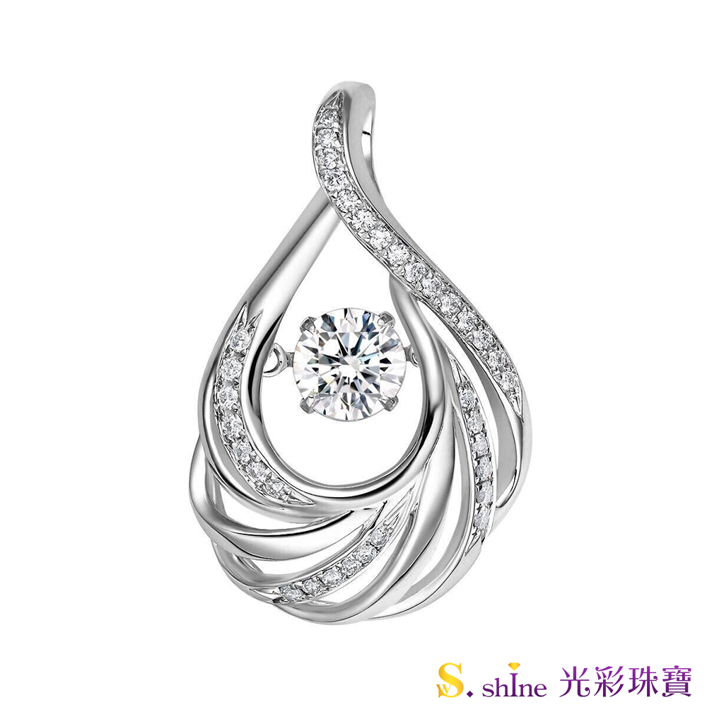 【光彩珠寶】GIA0.5克拉 日本舞動鑽石項鍊 擁吻