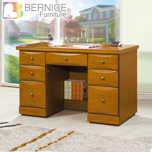 Bernice-堤雅4.2尺實木辦公桌/書桌