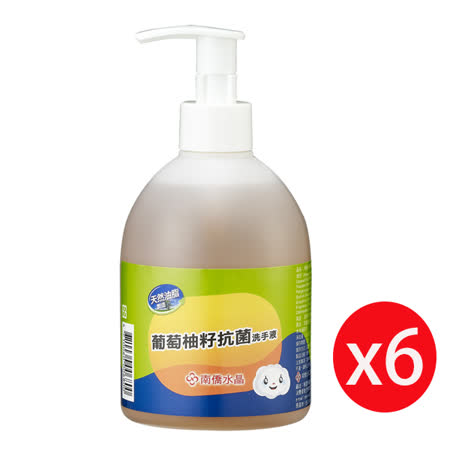 南僑水晶抗菌洗手液320gx6瓶-葡萄柚籽