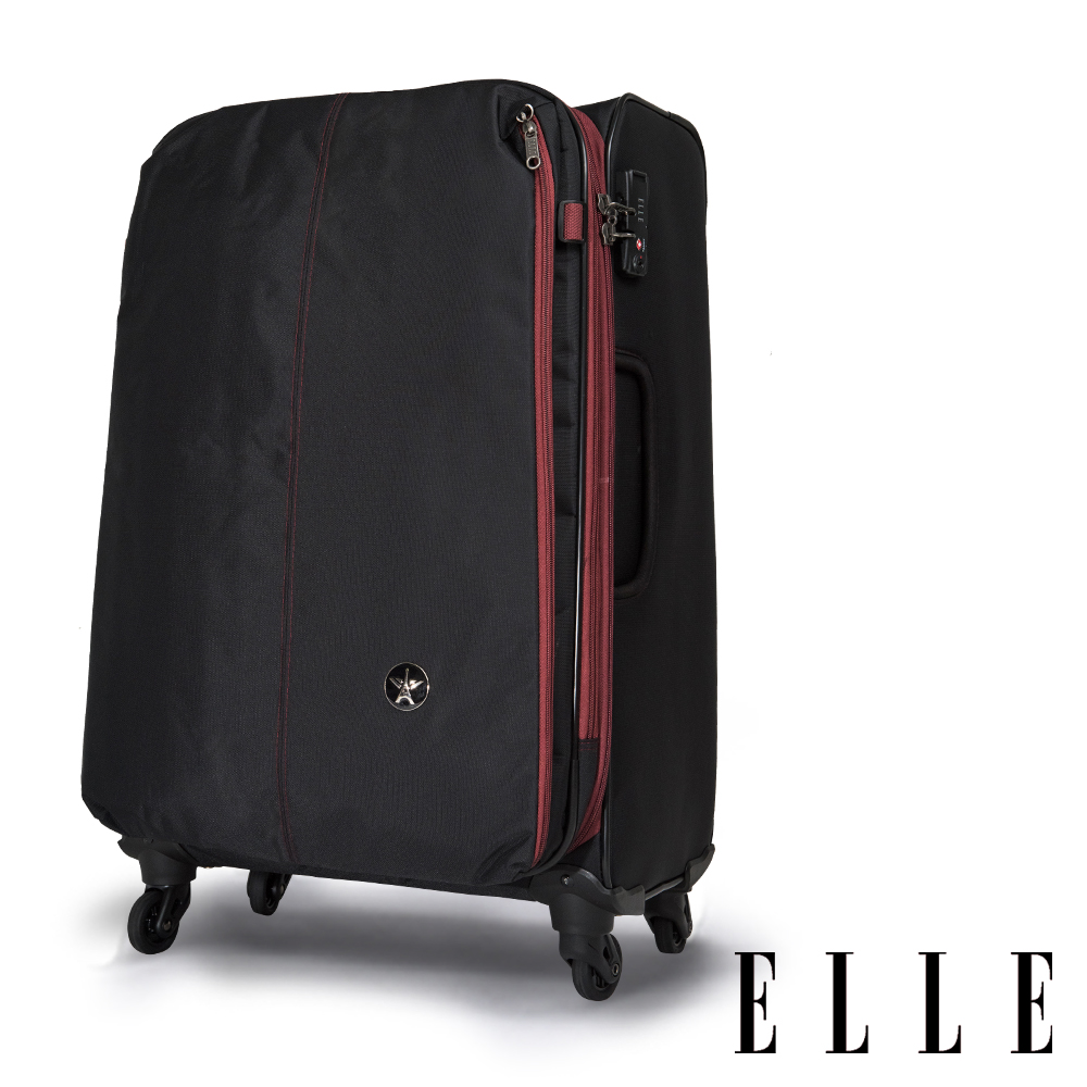 ELLE Neptune經典70周年-25吋商務防盜/超輕大容量購物旅行箱-黑色 EL32057