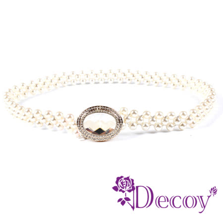 【Decoy】蛋型水晶*彈性編織珍珠腰封