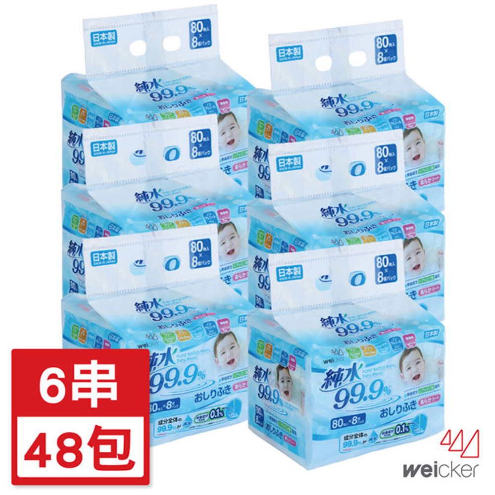 Weicker純水99.9%
日本製濕巾(80抽x48包)