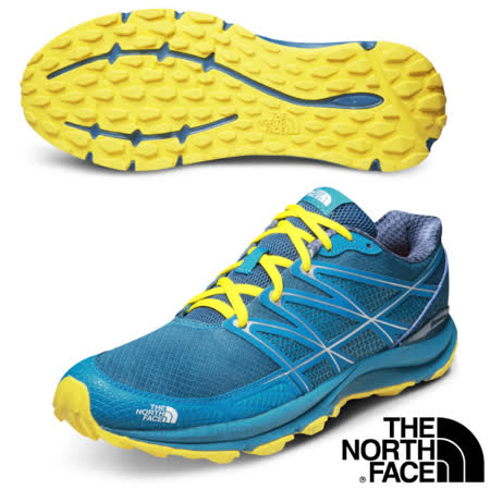 【美國 The North Face】男新款 低筒輕量跑步鞋.健行鞋/2VVI 藍/黃 N