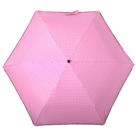 【2mm】色膠抗UV 彩點花邊輕量手開傘 (粉紅)