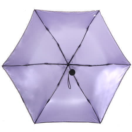 【2mm】色膠抗UV 彩點花邊輕量手開傘 (淺紫)