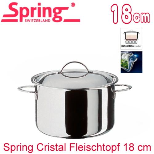 瑞士Spring cristal水晶系列多層複合金高身雙耳燉鍋 18cm