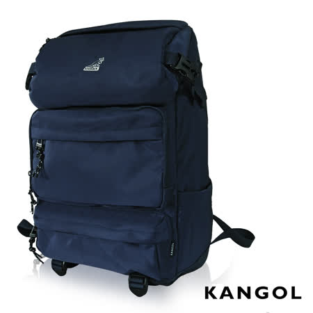 KANGOL 英式時尚登山高機能大容量13吋筆電層後背包-藍色KG1106