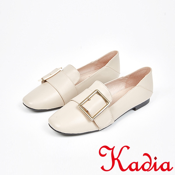 kadia.優雅舒適牛皮金屬釦包鞋(7509-00裸)