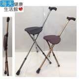 【海夫健康生活館】防滑握把 六段高度調整 手杖椅 拐杖椅 (銀灰/香檳金) 銀灰